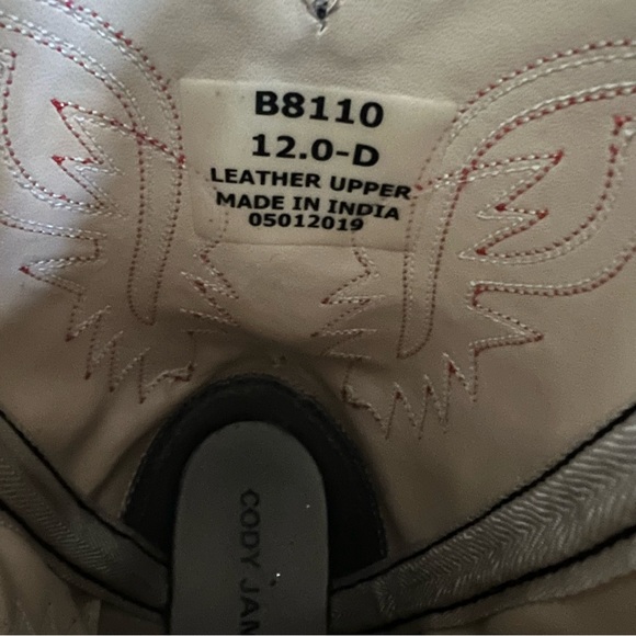 Old West Kids Boots Unisex-Child J Toe Western Black Leather pointed Boot Sz 12D - Picture 15 of 16